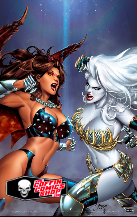 Hellwitch vs. Lady Death: Wargasm - Knockout 11x17" Print