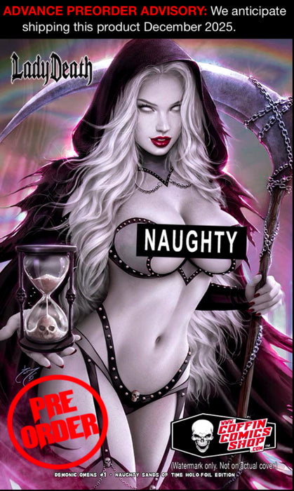 Lady Death: Demonic Omens #1 - Naughty Sands of Time Holo-Foil Edition