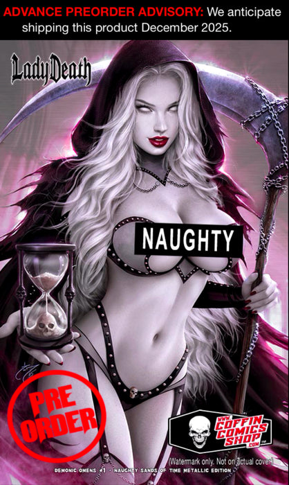 Lady Death: Demonic Omens #1 - Naughty Sands of Time Metallic Edition
