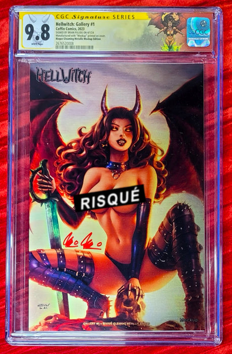 Hellwitch: Gallery #1 - Risque Gleaming Metallic Edition (Mockup) - Pulido Signed - CGC Signature Series 9.8 (2676520008) - Sunday Slabs 8/25