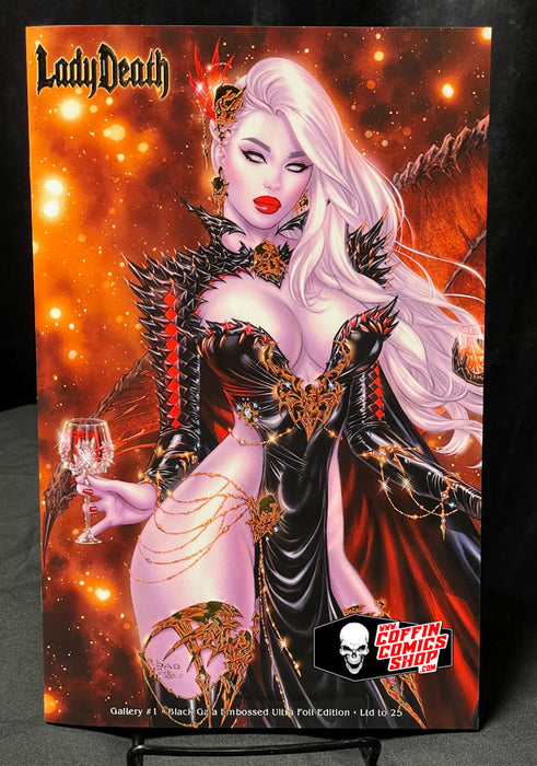 Lady Death: Gallery #1 - Black Gala Embossed Ultra Foil Edition