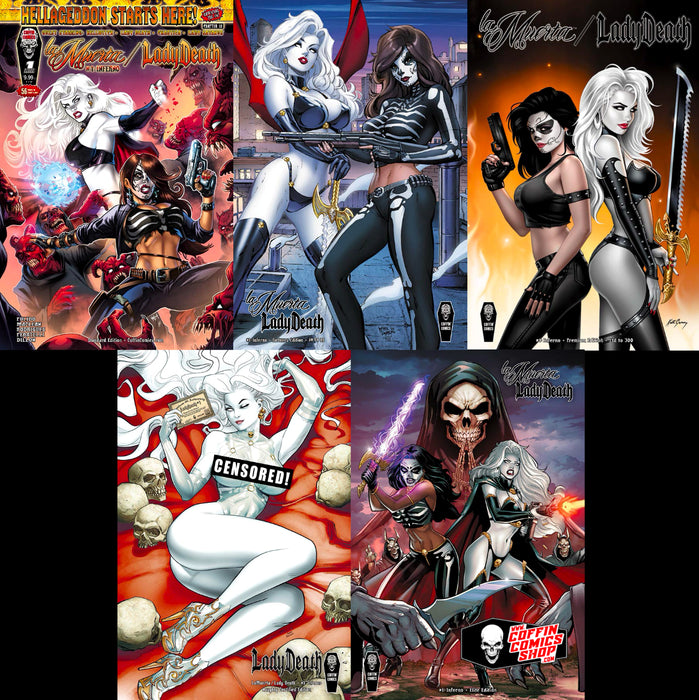 La Muerta / Lady Death #1: Inferno - Comic Shop Market Set