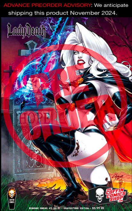 Lady Death: Demonic Omens #2 (of 2) - Comic Shop Gravestone Edition