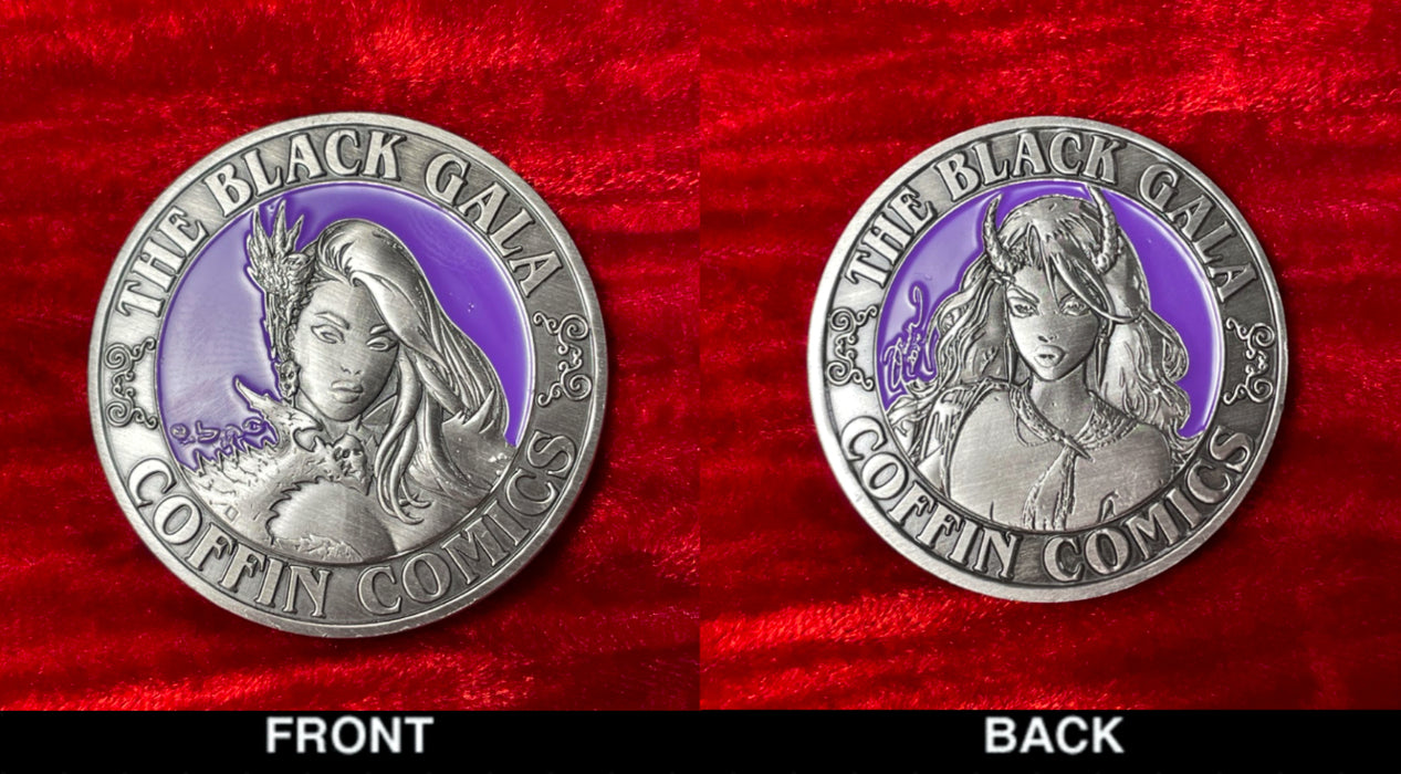 Coffin Comics: Black Gala Challenge Coin - Violet