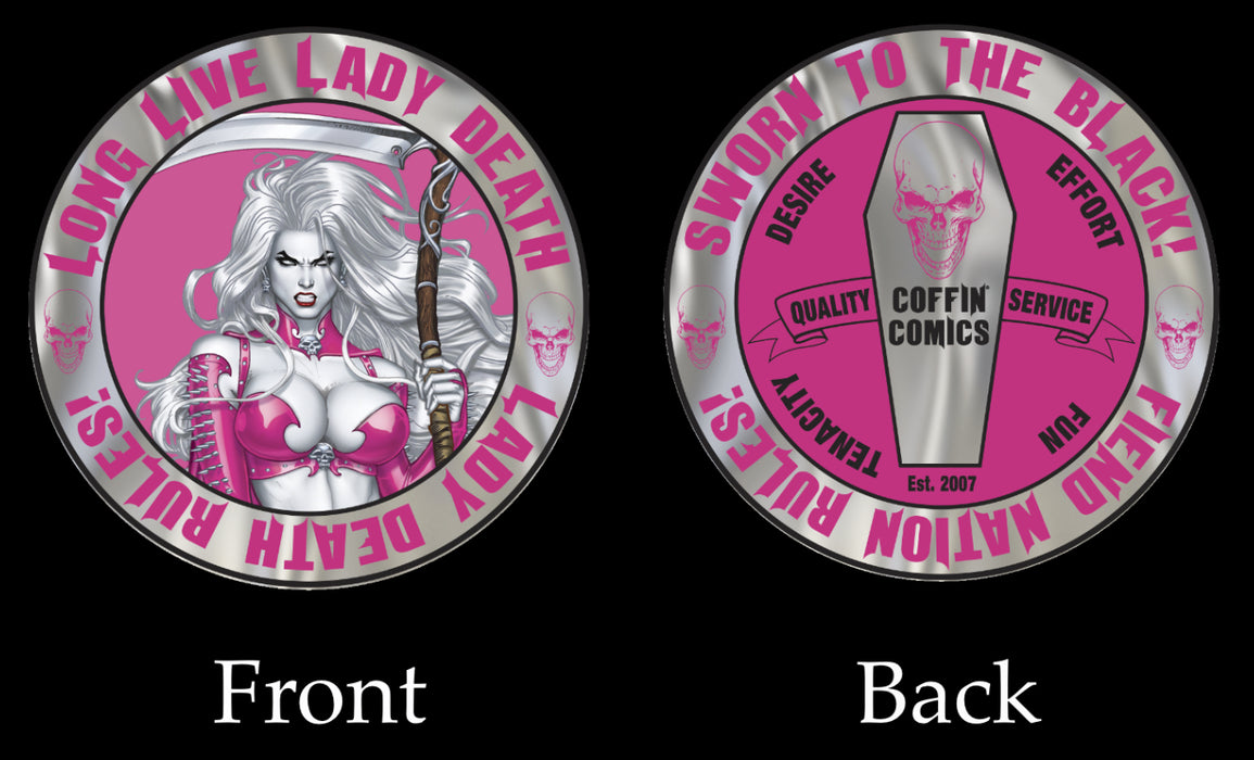 Long Live Lady Death Challenge Coin - Pink Chase