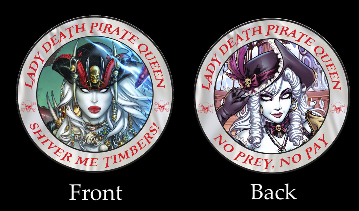 Lady Death: Pirate Queen Challenge Coin - Silver