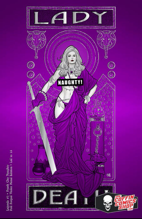 Lady Death: Legends #1 - Frank Cho Naughty Foil Forged Violet Metal Edition