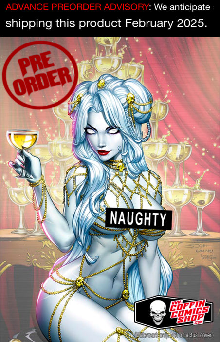 Lady Death: Naughty Champagne Metallicard