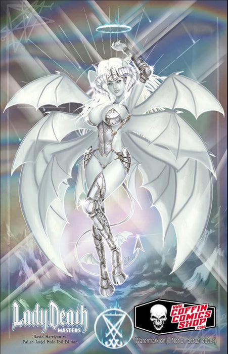Lady Death: Masters - David Harrigan #1 Fallen Angel Holo-Foil Edition (Mockup) - Catacomb 10/29