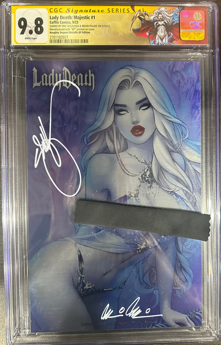 Lady Death: Majestic #1 - Naughty Serpent Metallic Edition (BP Edition!) - Pulido/Ebas Signed - CGC Signature Series 9.8 (2701187017) - Sunday Slabs 9/1