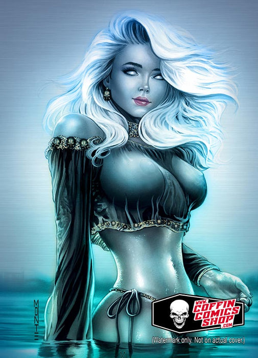 Lady Death: Aquarius 2025 Metallicard (Mockup) - Catacomb 7/23