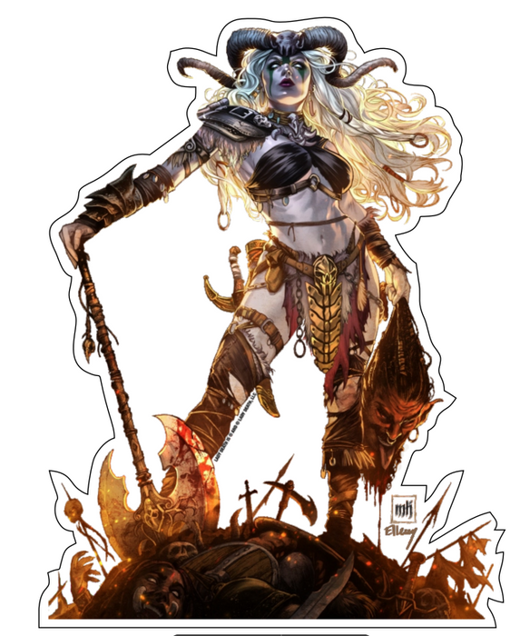 Lady Death: Barbarian 3" Vinyl Sticker