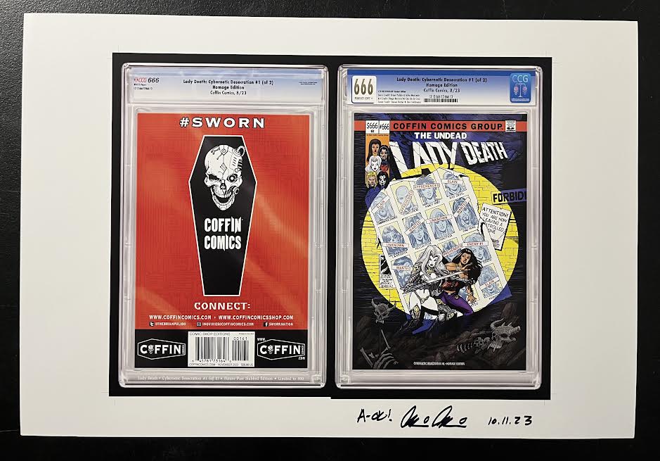 Lady Death: Cybernetic Desecration #1 (of 2) - Comic Shop Future Past Slabbed Edition  - Pulido Signed