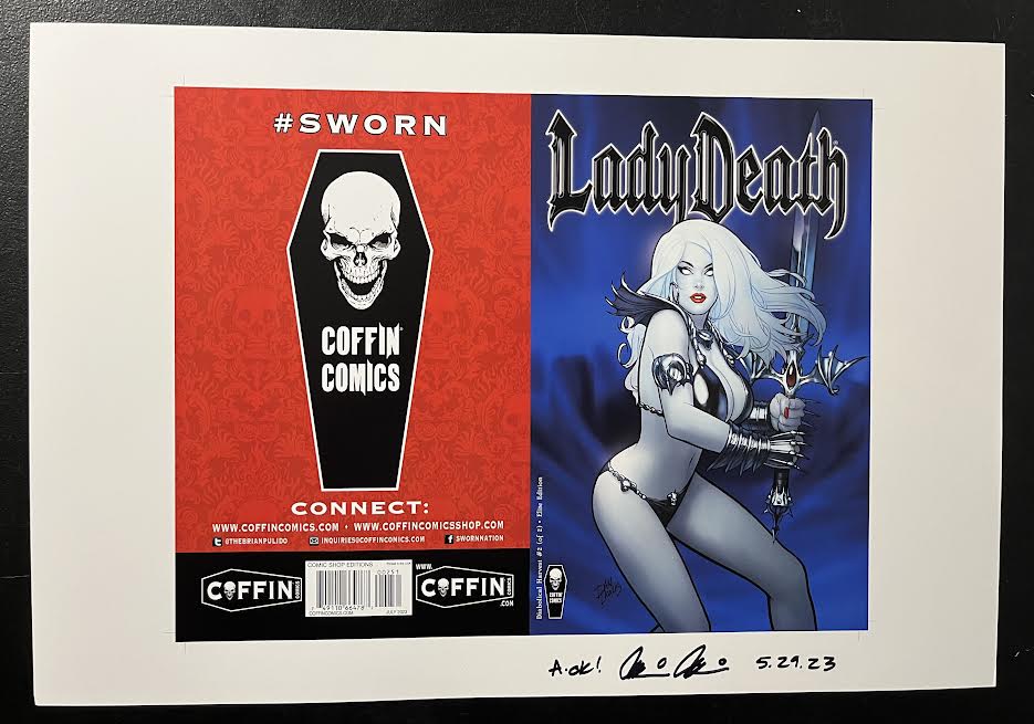 Lady Death: Diabolical Harvest #2 (of 2) - Comic Shop Elite Edition - Uncut Cover Sheet (Catacomb 10/8)