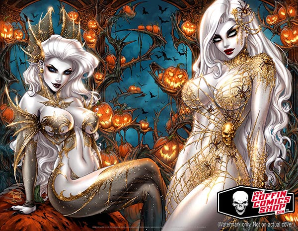 Lady Death / Empress Death: Black Gala Halloween 22x17" Diptych Print