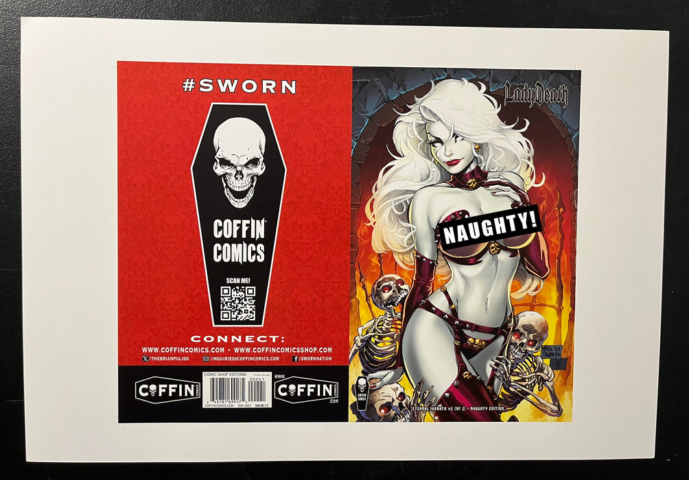 Lady Death: Eternal Sabbath #2 (of 2) - Comic Shop Naughty Edition - Uncut Cover Sheet (Catacomb 10/29)