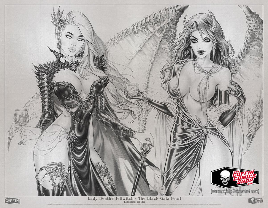 Lady Death / Hellwitch: The Black Gala Pearl 22x17" Print