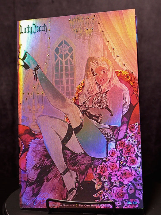 Lady Death in Lingerie #1 - Siya Oum Holo-Foil Edition - Mega Jeweled Copy!