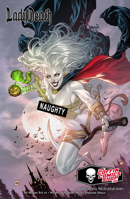 Lady Death: All Hallows Evil #1 - Naughty Night Flight Metallic Embossed Edition