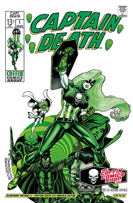 Lady Death: Blasphemy Anthem #1 - Captain Death #111 Emerald Edition (BP Edition!) - Catacomb 3/19