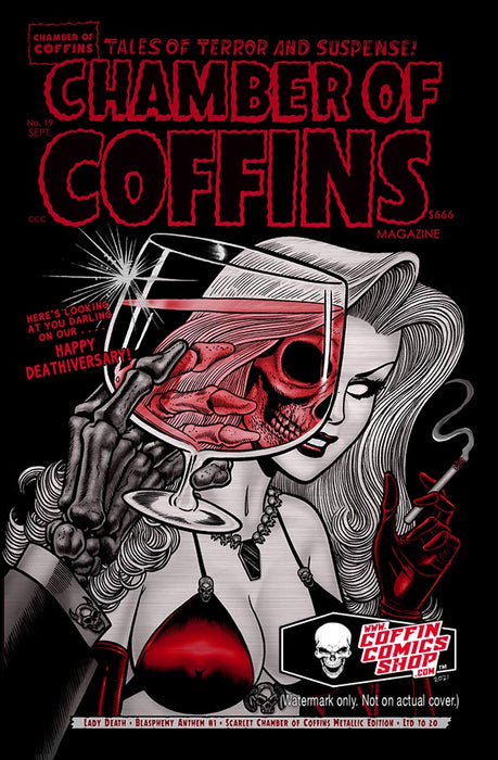 Lady Death: Blasphemy Anthem #1 - Scarlet Chamber of Coffins Metallic Edition