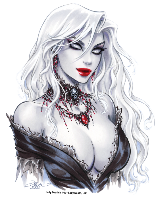 Lady Death: Black Satin 8" Vinyl Sticker