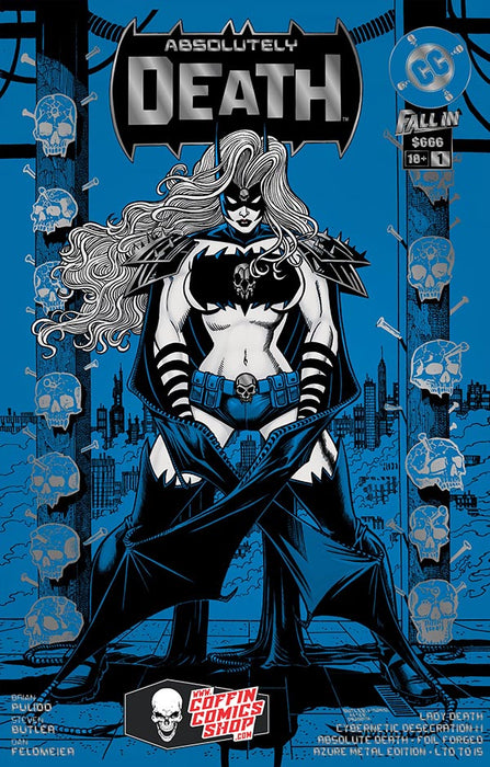 Lady Death: Cybernetic Desecration #1 - Absolute Death Foil Forged Azure Metal Edition