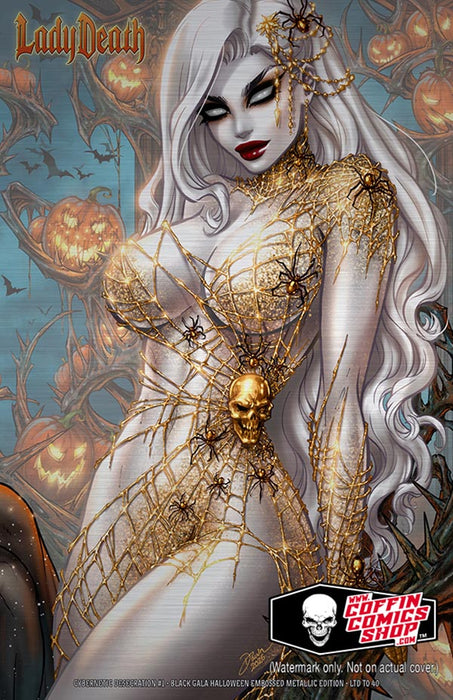 Lady Death: Cybernetic Desecration #1 - Black Gala Halloween Embossed Metallic Edition