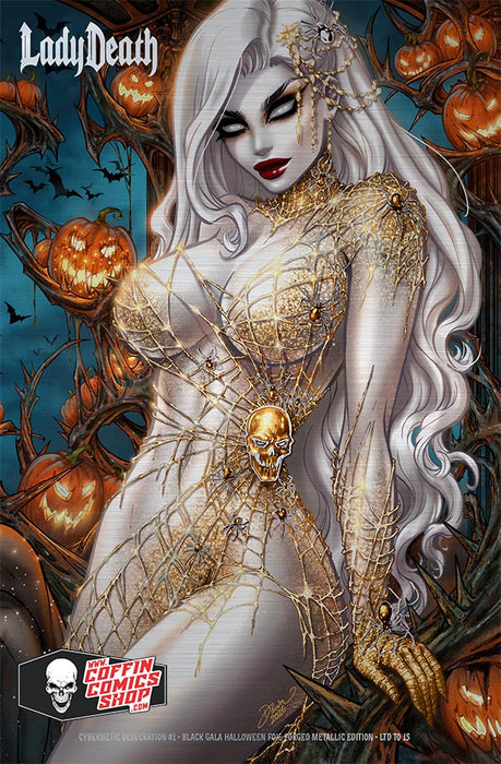 Lady Death: Cybernetic Desecration #1 - Black Gala Halloween Foil Forged Metallic Edition