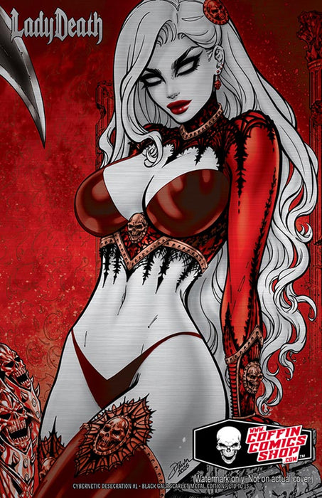 Lady Death: Cybernetic Desecration #1 - Black Gala Scarlet Metal Edition