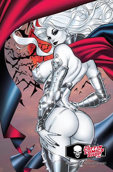 Lady Death: Cybernetic Desecration #1 - Empress Death Alabaster Blood Moon Metallic Virgin Art Edition