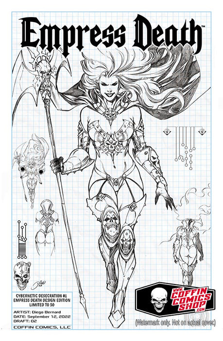 Lady Death: Cybernetic Desecration #1 - Empress Death Design Edition (Publisher File Copy) - After Holidaze Vault - Saturday