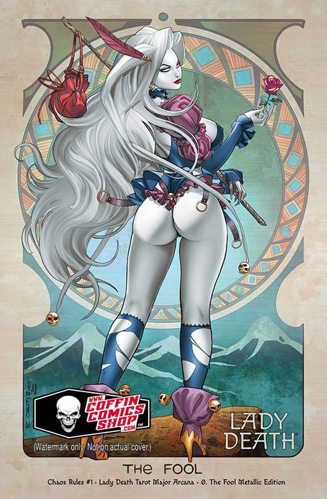 Lady Death: Chaos Rules #1 - Lady Death Tarot Major Arcana - 0. The Fool Metallic Edition