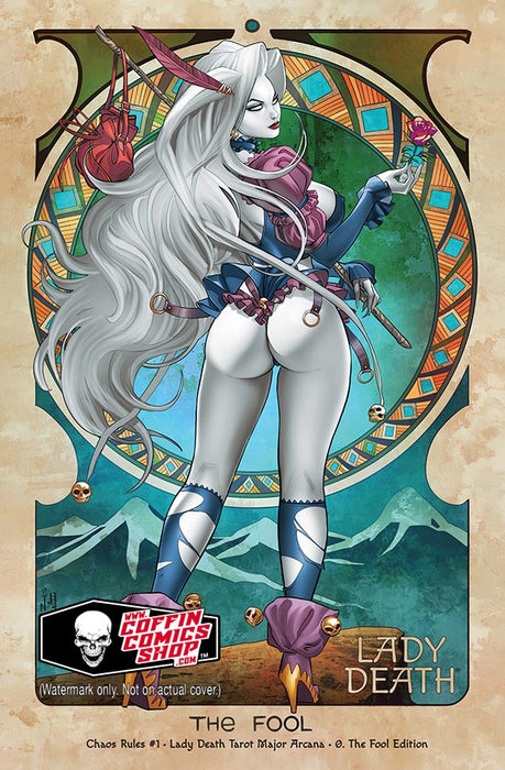 Lady Death: Chaos Rules #1 - Lady Death Tarot Major Arcana - 0. The Fool Edition (Mockup)