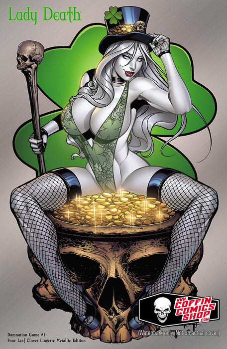 Lady Death: Damnation Game #1 - Four Leaf Clover Lingerie Metallic Edition (Mockup) - Mockup Monday 2/23