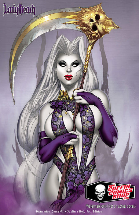 Lady Death: Damnation Game #1 - Sublime Holo-Foil Edition (Mockup) - Catacomb 7/2