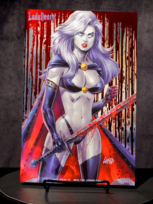 Lady Death: Demonic Omens #1 - Mega Foil Legend Edition - Mega Jeweled Copy!