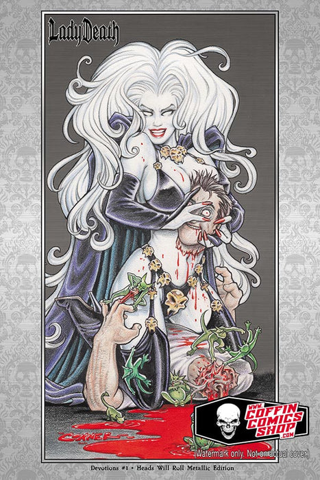 Lady Death: Devotions #1 - Heads Will Roll Metallic Edition (BP Edition!) - Catacomb 8/13