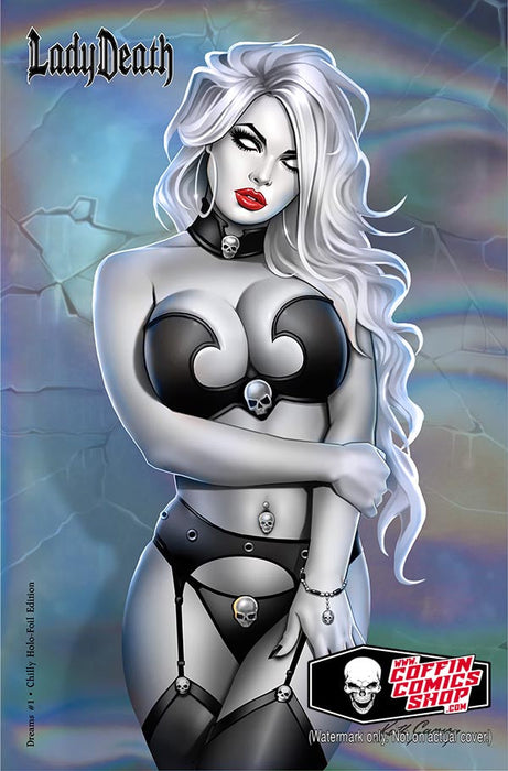 Lady Death: Dreams #1 - Chilly Holo-Foil Edition (Mockup) - Catacomb 7/30