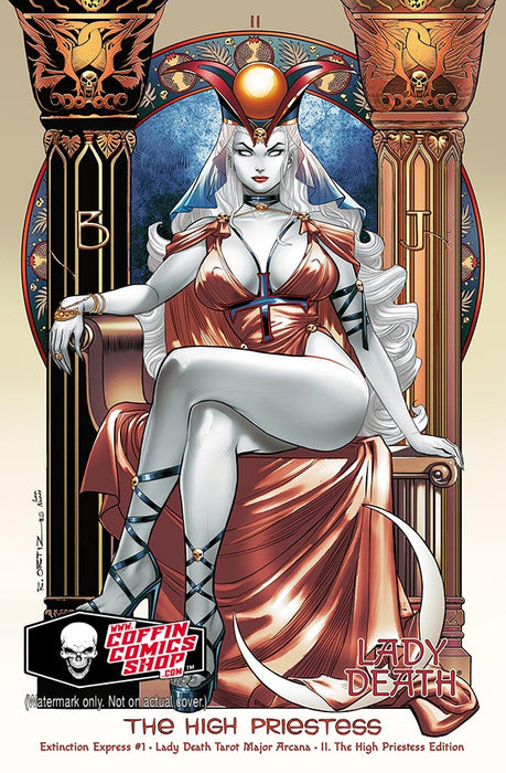 Lady Death: Extinction Express #1 - Lady Death Tarot Major Arcana - II. The High Priestess Edition