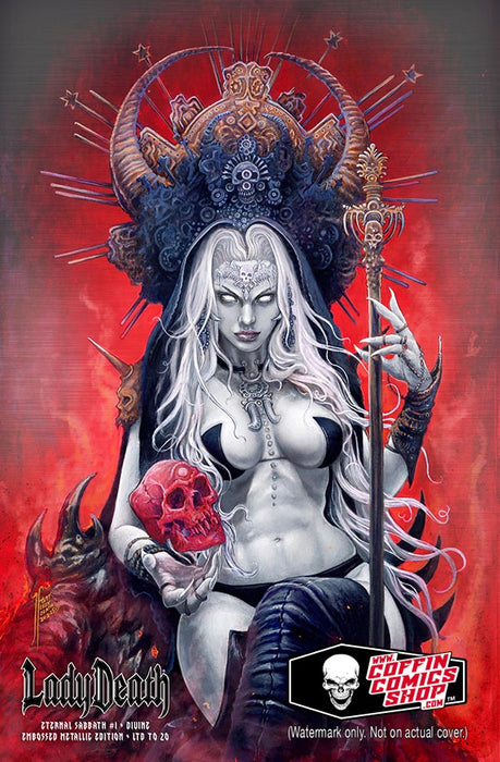 Lady Death: Eternal Sabbath #1 - Divine Embossed Metallic Edition (Mockup) - Catacomb 12/11