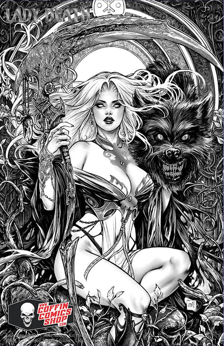Lady Death: Enchantments #1 - Mike Krome Art Nouveau Black Foil Forged Metal Edition