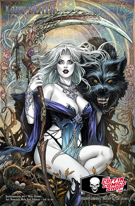Lady Death: Enchantments #1 - Mike Krome Art Nouveau Holo-Foil Edition (BP Edition!)