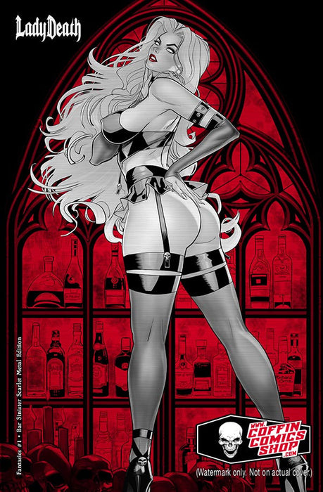 Lady Death: Fantasies #1 - Bar Sinister Scarlet Metal Edition (BP Edition!) - Catacomb 11/14