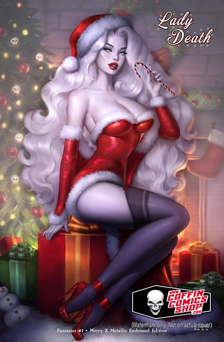 Lady Death: Fantasies #1 - Merry X Metallic Embossed Edition (Mockup)