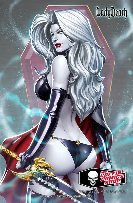 Lady Death: Gallery #1 - Coffin Queen Metallic Edition - Signed by Brian Pulido & Ryan Kincaid