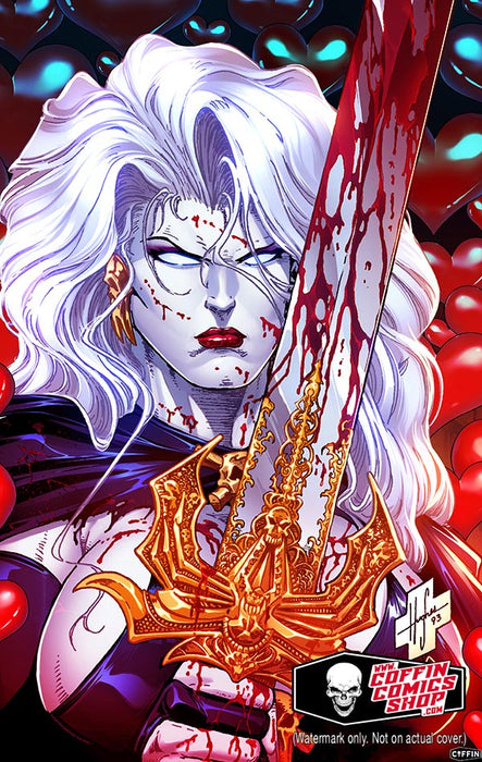 Lady Death: "Hearts" 30th Anniversary 11x17" Print (BP Edition!) - Catacomb 12/11