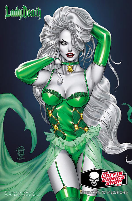 Lady Death: Malevolent Decimation #1 - Va Va Voom Emerald Edition (BP Edition!) - Catacomb 11/21