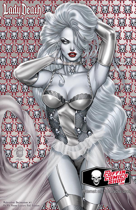 Lady Death: Malevolent Decimation #1 - Va Va Voom Luxury Foil Edition (LOW #6) - Mega Jeweled Copy! (Catacomb 7/9)