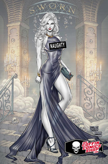 Lady Death: Masters - Mike DeBalfo #1 Swornfest 2026 Naughty Virgin Art Metallic Edition